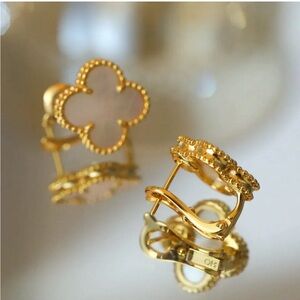 Alhambra Style Clover Earrings Gold Plated